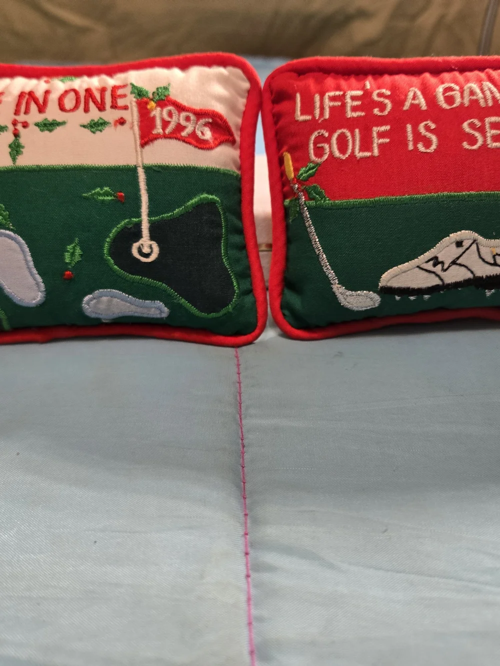 Life's A Game But Golf Is Serious / Hole In One Golf Mini Pillows Set Of 2